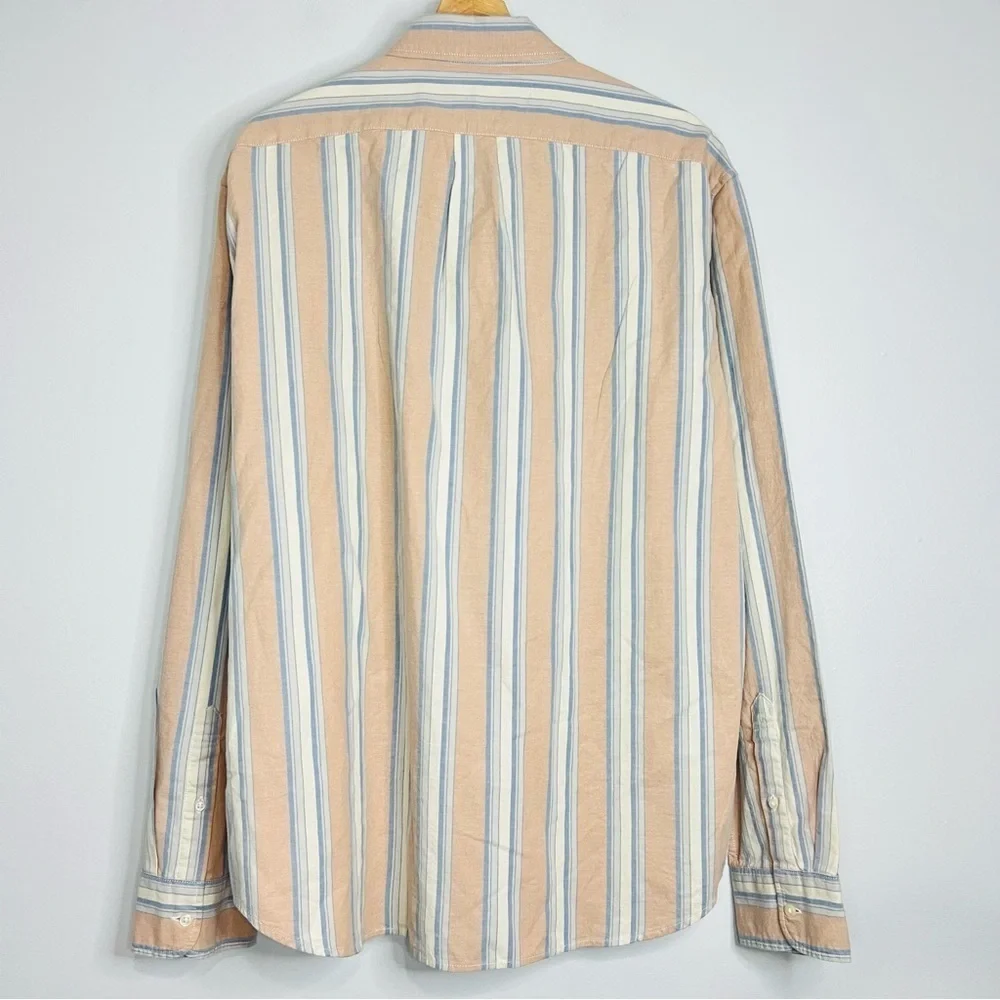 J. Crew The Broken-In Slim Organic Striped Oxford Shirt XL